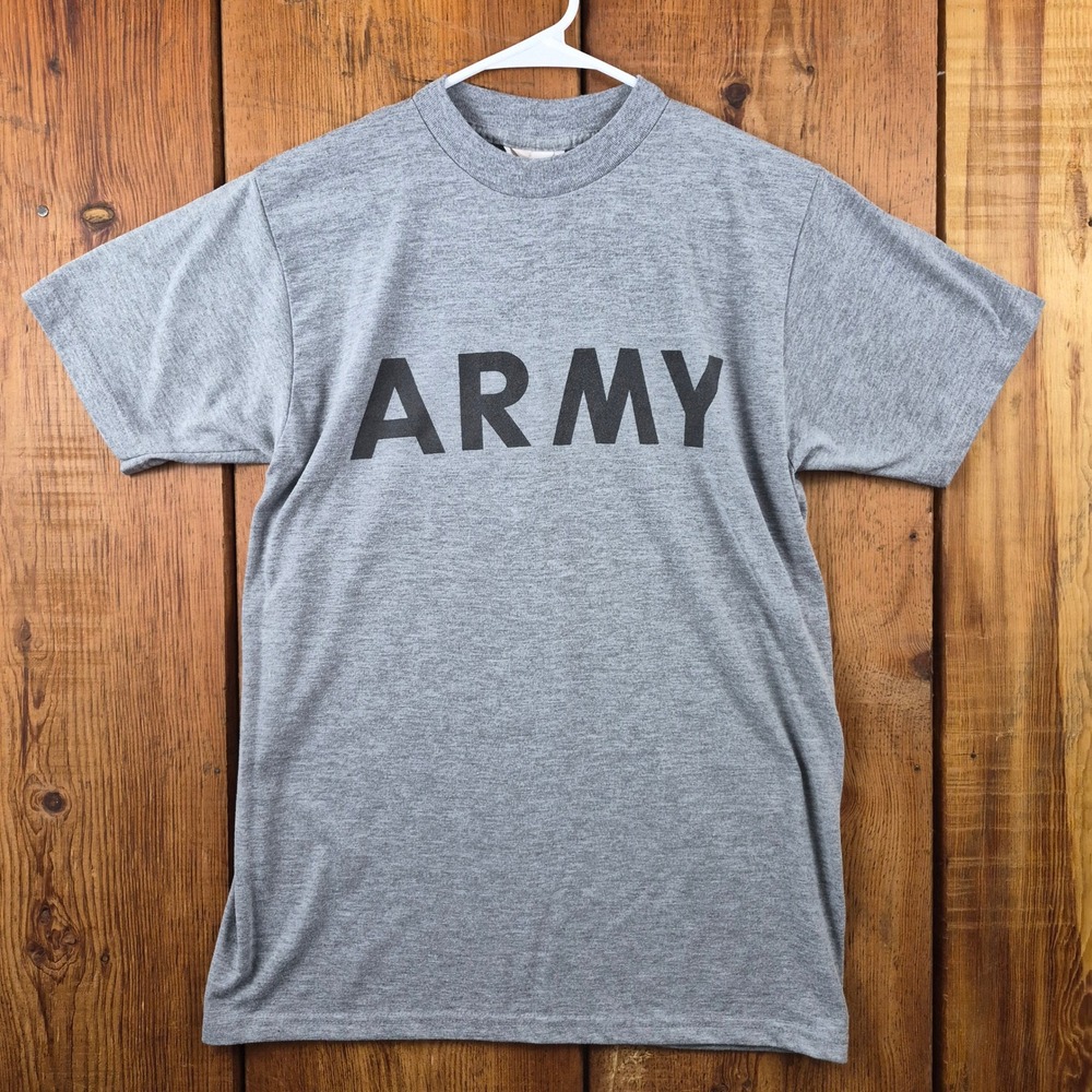 Military Physical Fitness Uniform T-Shirt Gray Polyester Small Unisex